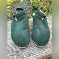 No. 6 Clogs, Forest Green Suede 40 Green Closed Toe Mules With Cushioned Footbed, Green Casual Clogs With Leather Sole, Casual Green Clogs With Leather Sole, Casual Green Open-heel Mules, Green Casual Mules With Wooden Heel, Casual Green Mules With Wooden Heel, Green Leather Sole Closed Toe Clogs, Green Closed-toe Clogs With Leather Sole, Green Clogs With Leather Sole And Round Toe