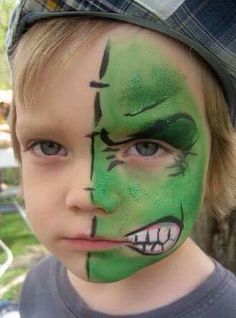 Painting Pumkins Ideas, Superhero Face Painting, Easy Face Painting Designs, Halloween Makeup For Kids, Face Painting For Boys, Face Painting Tutorials, Face Painting Easy, Kids Face Paint, Belly Painting