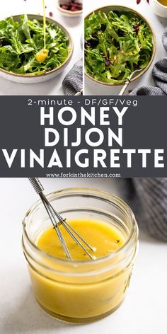 honey dijon vinaigrette recipe in a mason jar