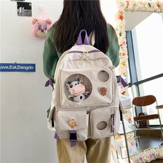 Main Material: NylonLining Material: PolyesterCapacity: 20-35 LSize: 44 x 32 x 12 cm Light Blue Backpack, College Student Style, Kawaii Backpack, Rash Guard Swimwear, Fashion Teenage Girls, Blue Backpack, Solid Tops, Rash Guard, Black Backpack