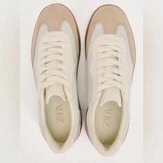 Nwt Zara Casual Fabric Sneakers. Cute And Trendy With Front And Back Color Details. Lace-Up Closure. Sold Out Online! Sole Height: 1 Inch (2.5 Cm) Us 6.5 Eu 37 Trendy Beige Sneakers For Everyday, Trendy Beige Everyday Sneakers, Trendy Everyday Beige Sneakers, Neutral Lace-up Sneakers For Everyday Wear, Neutral Everyday Lace-up Sneakers, Everyday Neutral Low-top Sneakers, Everyday Neutral Lace-up Sneakers, Casual Neutral Sneakers With Rubber Sole, Sporty Neutral Sneakers For Spring