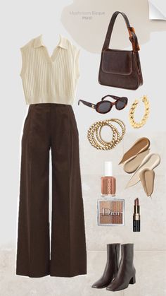 #outfit #neautral Outfit Ideas September 2024, Flamboyant Outfits For Women, Strong Women Fashion, Light Earth Tone Outfits, Different Fashion Styles For Women, Thrifted Professional Outfits, Lab Safe Outfits, Work Outfits Women Ideas, Oversized Professional Outfits