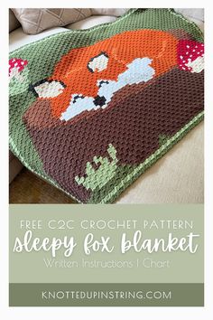 the free crochet pattern for sleepy fox blanket