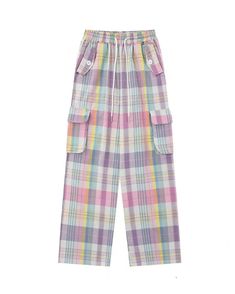 Soft girl aesthetic cargo pants in pastel plaid. Designed with an oversized fit and multiple pockets Size: • S: Waist: 64cm/ 25.2 in, Hips: 102cm/ 40.2 in, Length: 100cm/ 39.4 in• M: Waist: 68cm/ 26.8 in, Hips: 106cm/ 41.7 in, Length: 102cm/ 40.2 in• L: Waist: 72cm/ 28.3 in, Hips: 110cm/ 43.3 in, Length: 104cm/ 40.9 inMaterial: Polyester Plaid Cotton Pants For Streetwear, Casual Plaid Bottoms With Pockets, Spring Plaid Pants With Pockets, Casual Multicolor Cotton Cargo Pants, Multicolor Cotton Casual Cargo Pants, Trendy Plaid Bottoms With Pockets, Baggy Cargo Pants Women, Y2k Baggy Cargo Pants, Indie Aesthetic Outfits