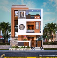 this is an image of a modern style house in the philippines or india it has two floors and three stories