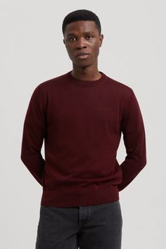 Classic Knit Sweater With Ribbed Cuffs, Classic Crew Neck Knit Sweater, Classic Knit Sweater With Crew Neck, Classic Merino Wool Sweater For Fall, Classic Sweater With Ribbed Crew Neck, Classic Crew Neck Sweater With Ribbed Neckline, Classic Wool Crew Neck Polo Sweater, Classic Winter Merino Wool Sweater, Merino Wool Crew Neck Sweater For Fall