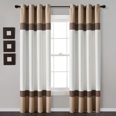 PRICES MAY VARY. Bring the sleek look of modern or contemporary style to your home with this color block window curtain. Sold as a single panel, this statement piece dresses up your window with chic sophistication and helps filter the natural sunlight. This color blocking window curtain is just what you need to add a touch of modern style to any room. The striped design is perfect for lending a contemporary, yet timeless feel to your space. The light filtering fabric allows you to enjoy some nat Lush Decor, Grey Panels, Darkening Curtains, Light Filter, Room Darkening Curtains, Colorful Curtains, Grommet Curtains, Window Panels, Home Decor Store