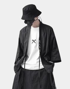 Techwear Kimono - Anagoc Shoes Techwear, Streetwear Kimono, Kimono Streetwear, Braves Wallpaper, Techwear Shoes, Techwear Ninja, Techwear Men, Black Techwear, Techwear Jacket