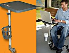 The innovative Living Eazy Wheelchair table features an adjustable/ removable table and clamp uniquely designed to fit on any pole or bar. Wheelchair Table, Power Wheelchair Accessories, Diy Wheelchair, Portable Wheelchair, Lap Table, Laptop Tray, Therapy Equipment