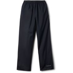 Keep them dry all hike long in these waterproof/breathable Columbia Trail Adventure II rain pants for kids. They have adjustable leg openings and an elastic waist for comfort on every adventure. Waterproof Hiking Bottoms, Waterproof Long Pants For Outdoor Activities, Sporty Waterproof Pants For Hiking, Waterproof Full Length Black Bottoms, Solid Waterproof Outdoor Bottoms, Waterproof Full Length Hiking Bottoms, Waterproof Full-length Bottoms For Hiking, Waterproof Black Pants For Hiking, Waterproof Full-length Outdoor Pants