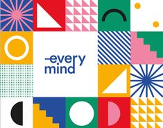 the cover for every mind, with colorful squares and shapes