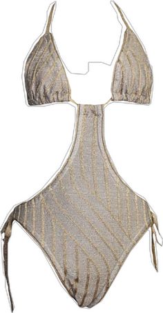 Elegant Gold Swimwear For Summer, Chic Gold Swimwear For Summer, Chic Gold Swimwear For The Beach, Luxury One-piece Swimwear For Summer, Luxury Summer Swimwear For Vacation, Chic Gold Halter Neck Swimwear, Luxury Gold Swimwear For Summer, Gold Halter Neck Swimwear For Party, Gold Backless Swimwear For Vacation