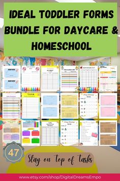 the ideal toddler forms bundle for daycare and homeschool