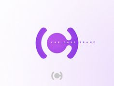 the logo for car care brand is shown in purple and grey colors on a white background