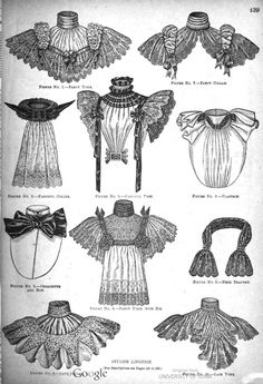 an old book with pictures of dresses and bonnets