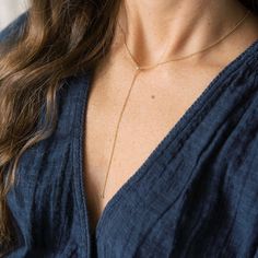 Dainty Long Drop Lariat Necklace For Layering, Minimalist Adjustable Clavicle Chain Drop Necklace, Delicate Teardrop Charm Necklaces With Adjustable Chain, Adjustable Delicate Drop Necklace With Delicate Chain, Adjustable Delicate Drop Necklace, Minimalist Lariat Drop Necklace With Adjustable Chain, Dainty Adjustable Lariat Necklace With Delicate Chain, Minimalist Lariat Backdrop Necklace With Delicate Chain, Minimalist Long Drop Backdrop Necklace As Gift