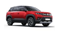 the new citrole suv is shown in this image, it's red and black