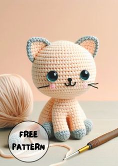 Crochet toys Crochet Cat Pattern, Crochet Panda, Cat Amigurumi, Pola Amigurumi, Beginner Crochet Projects, Little Cat, Crochet Animal Patterns