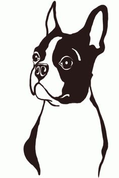 a black and white drawing of a dog's face