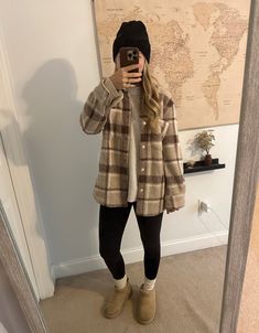 Sherpa Shirt Jacket curated on LTK Sherpa Flannel Outfit, Sherpa Shirt Jacket Outfit, Light Brown Flannel Outfit, Plaid Sherpa Jacket Outfit, Sherpa Cardigan Outfit, Brown Flannel Outfit, Flannel Jacket Outfit, Sherpa Vest Outfit, Shirt Jacket Outfit