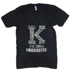 a black t - shirt with the letter k in different languages and letters on it