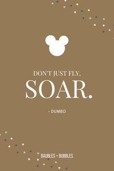 the cover for don't just fly, soar dumbo by bubbles and bubbles