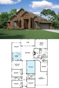 4-Bedroom Traditional-Style Single Family Home with Three-Car Tandem Garage and Covered Patio (3,145 Sq. Ft. Floor Plan) Tandem Garage