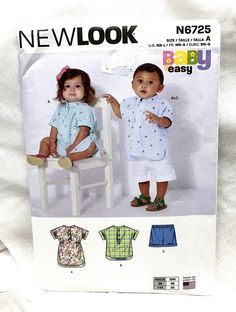 two children's shirts and shorts sewing pattern from new look, no 7225