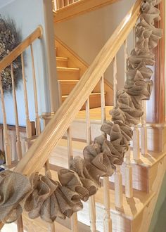 a stair case with burlocks on it