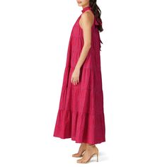 Red printed cotton (100% Cotton). Maxi. Sleeveless. Halter neckline. Hidden back hook-and-eye closure closure. Partially lined, 56" from shoulder to hemline. Imported. Pink Maxi, Rent The Runway, Cotton Maxi, Closet Designs, Boho Maxi, Boho Maxi Dress, Halter Neckline, Printed Cotton, High Low Dress