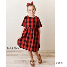 Brand New Never Worn Casual Dresses For Playdate In Fall, Fall Holiday Cotton Dresses, Cotton Holiday Dress For Fall, Cotton Holiday Dresses For Fall, Casual Plaid Holiday Dress, Flannel Girl, Buffalo Plaid Dress, Plaid Dress, Girls Dress