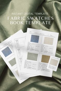 the fabric swatches book template is open and ready to be used for your project