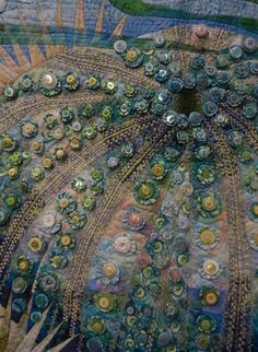 an image of a peacock made out of buttons