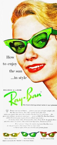 RayBan Ad 1950s www.verandabeach.com Sunglasses For Your Face Shape, Lady Like, Cheap Ray Bans, Man Ray, New Glasses, Vintage Sunglasses, 2019 Fashion, Trendy Clothes For Women