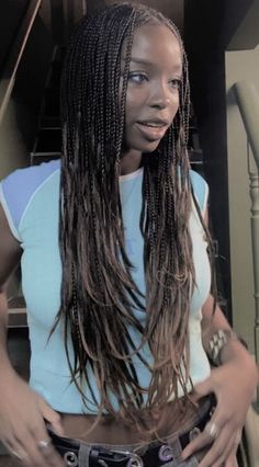 Alt Braids For Black Women, 3 Braids, Alt Hair, Cute Box Braids, Color Techniques