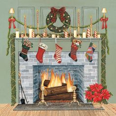 Home for the Holidays I Gray Poster Print by David Carter Brown-VARPDX59699 Image 1 Brown Canvas Art, 12 December, Christmas Fireplace, Home For The Holidays, Christmas Drawing, Noel Christmas, Christmas Illustration, Stock Paper, Christmas Aesthetic