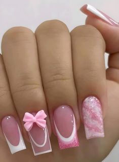 Aesthetic Nails Glitter, Acrylics Nails, Fancy Nails Designs, Acrylic Nails Coffin Pink, Unique Acrylic Nails, Acrylic Nails Coffin Short