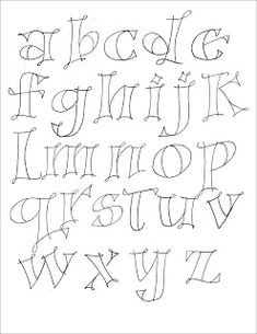 the alphabet is drawn in black ink and has been placed on a white paper with writing underneath