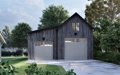 an artist's rendering of a two - car garage