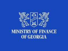 the logo for the university of finance of georgia, which is blue with white letters