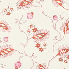 a wallpaper with red and pink flowers on it