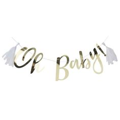 a banner that says oh baby with tassels hanging from it