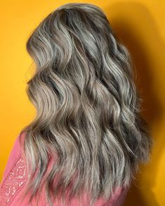 Copper and Gray Balayage for Brown Hair Grey Hair For Warm Skin Tones, Balayage For Brown Hair, Dark Grey Hair Color, Dark Grey Hair, Kim Hair