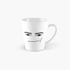 a tall mug with a face drawn on it