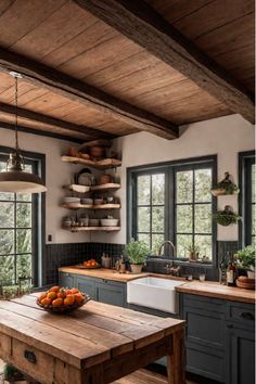 Cozy Scandinavian-style kitchen Scandinavian Rustic Kitchen, Danish Hygge Interiors, Kitchen Hygge, Cozy Cabin Kitchen, Hygge Kitchen, Scandinavian Kitchen Decor, Scandinavian Farmhouse Style, Cabin Homes Interior, Danish Kitchen