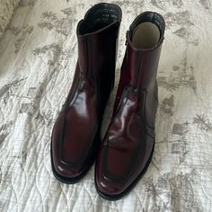 Thom Mcan Men's Side Zip Ankle Boots, Size 10 (Us), New Vintage. The Boots Are In Excellent Condition And Were Sold As Shell Cordovan Leather In A Classic Cordovan Color, Though I Cannot Confirm The Exact Leather Type.Just A Heads Upsince This Is A Vintage Item And The Price Was A Mystery, I Went With 1234. Western Leather Boots For Formal Occasions, Formal Ankle-high Goodyear Welted Boots, Formal Ankle-high Boots With Goodyear Welt, Formal Fall Boots With Moc Toe, Burgundy Snip Toe Boots For Formal Occasions, Western Chelsea Boots With Round Toe For Formal Occasions, Western Style Round Toe Chelsea Boots For Formal Occasions, Classic Formal Moto Boots, Western Style Formal Chelsea Boots