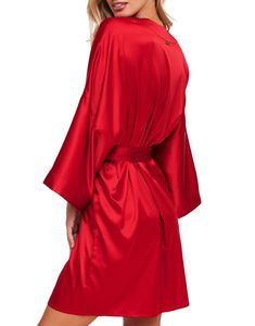 The Izabella kimono robe is perfect for a romantic night in. With a satin feel and self-tie closure, this piece is both comfortable and stylish. Kimono Robe Self Tie Closure Satin Stylish Kimono, Barbados Cherry, Robe Sleepwear, Red Kimono, Lounge Robes, Romantic Night, Adore Me, Plus Size Shorts, Barbados