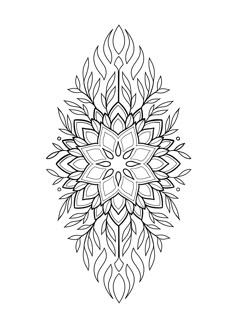 a black and white drawing of a flower with leaves on the petals, as well as lines