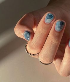 Dark Blue Nail Designs, Blue Nails Design, Nail Designs Blue, Dark Blue Nail, Blue Nail Design, Nail Art Blue, Classy Looks, Blue Gel Nails, Dark Blue Nails