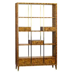 Harris Bookshelf-Oliver Home-OliverH-1229-22-Bookcases & CabinetsBrown-1-France and Son Low Drawers, Open Bookshelf, Open Bookshelves, Bar Accessories Decor, Coverlet Bedding, Etagere Bookcase, Cabinet Shelving, Hide Rug, Front Face